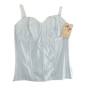Empire Intimates (38D) American VINTAGE White Bridal Wedding Bustier Bra 1352